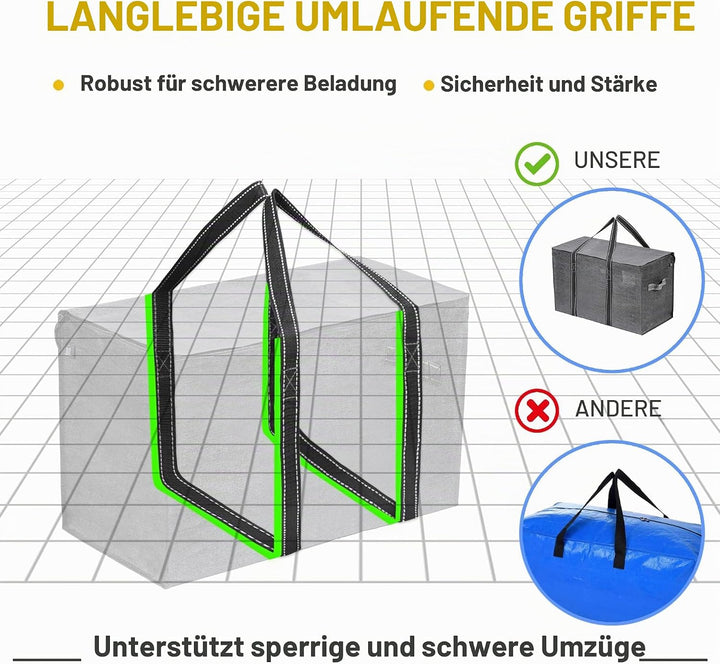 VENO 102 Liter Grosse Aufbewahrungstasche, Aufbewahrungsbox mit Deckel, Starke Griffe Umzugstaschen