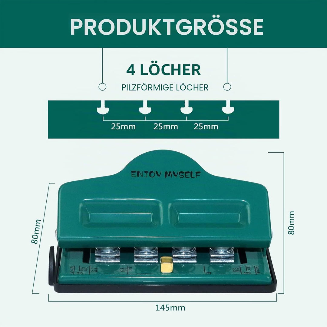 Enjoy Myself Pilz-Locher für alle Papiergrössen, Happy Planner Papierstanzer für Scheibengebundene P