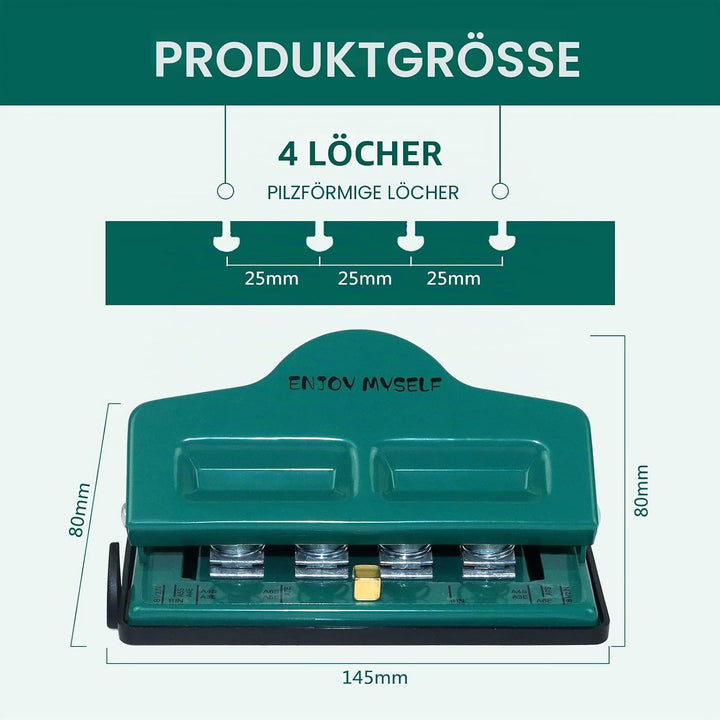 Enjoy Myself Pilz-Locher für alle Papiergrössen, Happy Planner Papierstanzer für Scheibengebundene P