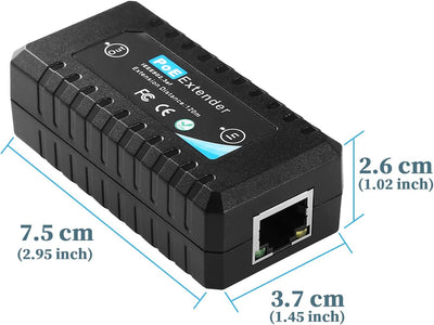 Revotech 1 Port PoE Extender, 15W PoE Output bis zu 120m(393 ft), 10/100Mbps Transmit, Comply IEEE80