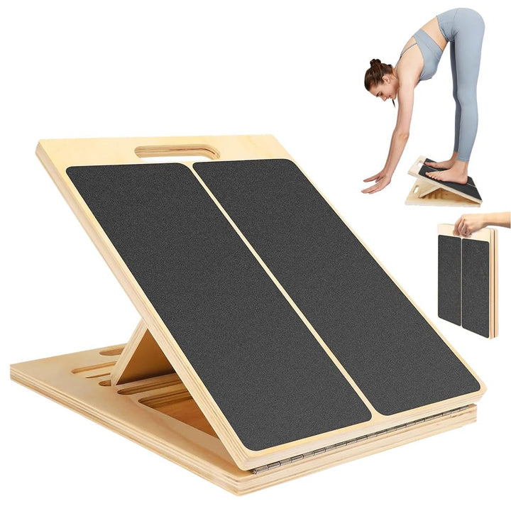 Wadendehner aus Holz, Balance Board aus Holz, Tragbares Schrägbrett, Verstellbar Wadenstrecker mit T