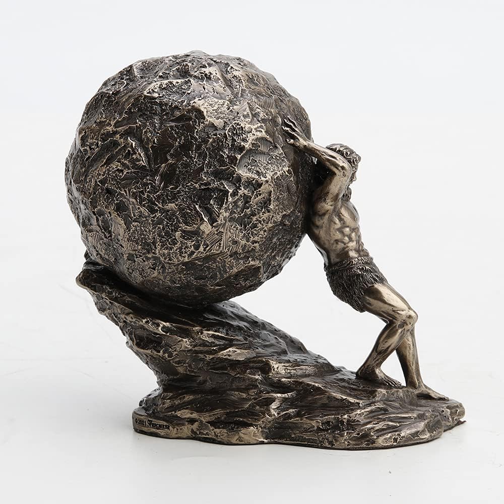 Veronese Design Sisyphus Rolling The Boulder Cold Cast Bronzed Resin Griechische Römische Skulptur S