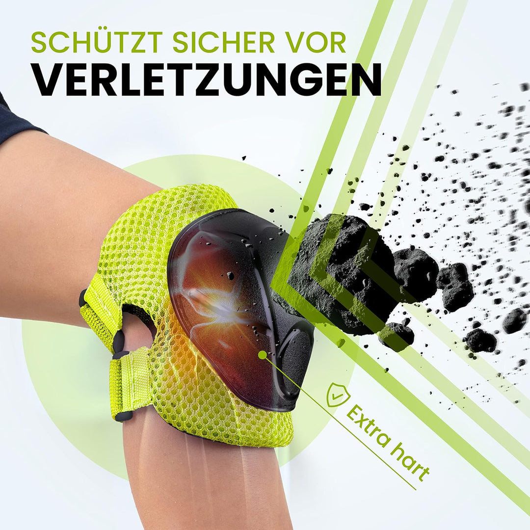 99FLIPS Knieschoner Kinder 3 Jahre Eislaufschuhe Kinder Schlittschuhschoner FLASH - S/M Grün - Stunt