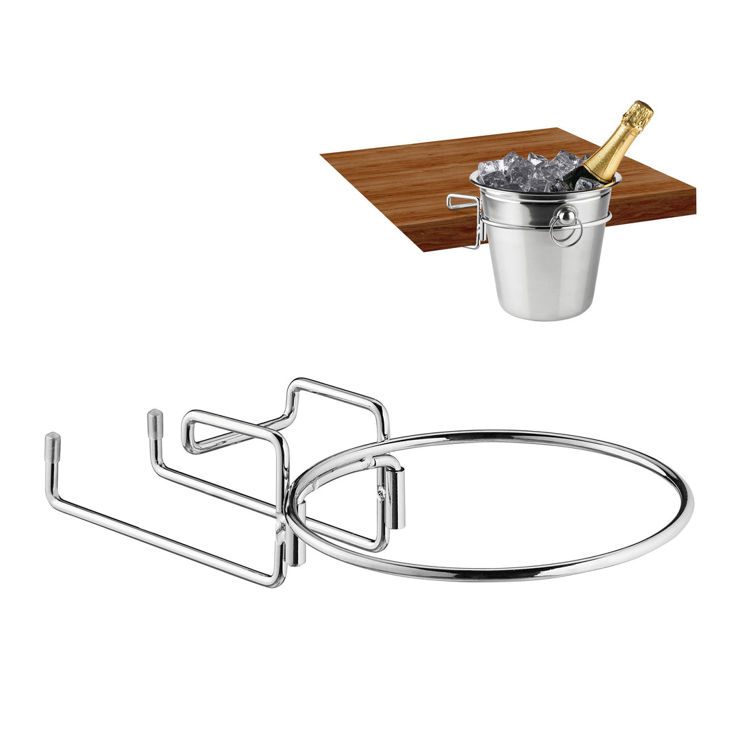 Relaxdays 10 x Sektkühlerhalter, Tischhalterung für Weinkühler mit 18 cm Ø, Sektkübelhalterung aus E