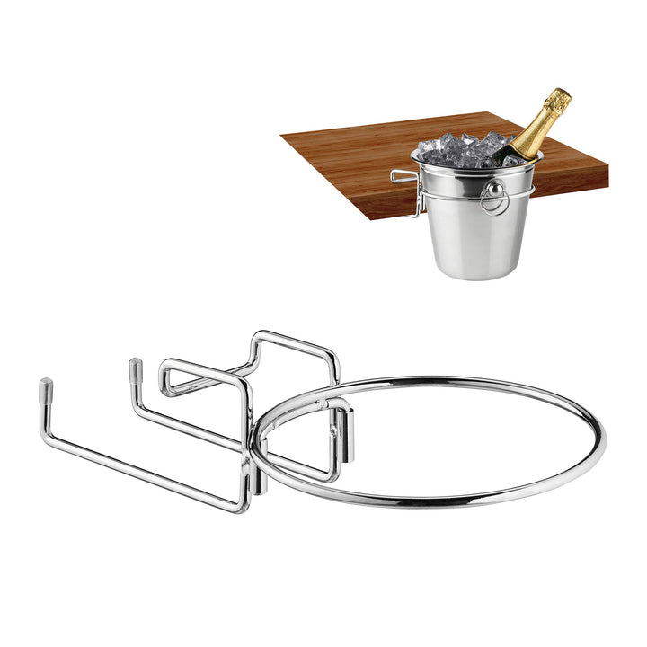 Relaxdays 10 x Sektkühlerhalter, Tischhalterung für Weinkühler mit 18 cm Ø, Sektkübelhalterung aus E