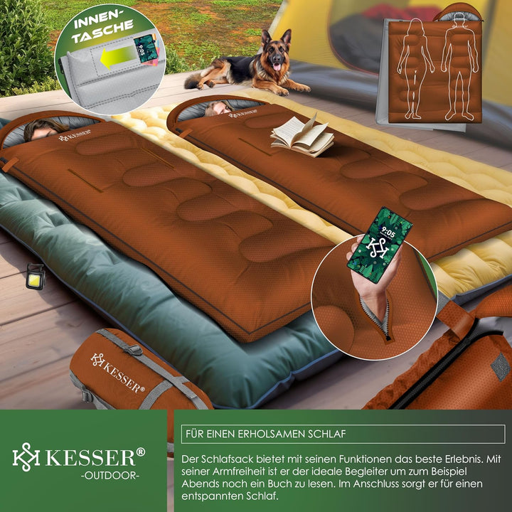 KESSER® Schlafsack Outdoor | Deckenschlafsack 3-4 Jahreszeiten | Camping-Sleeping-Bag für Erwachsene