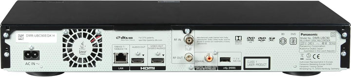 Panasonic DMR-UBC90EGK Ultra HD Blu-ray Recorder (2TB HDD, 4K Blu-ray Disc, UHD TV Kabelempfang, 3 x