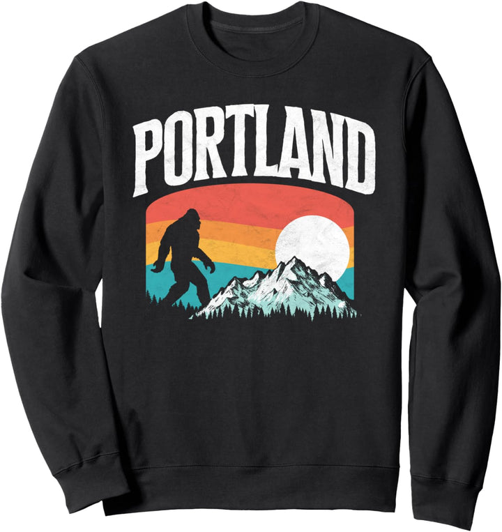 Portland Oregon Bigfoot Mountains 80's Vintage Nature Sweatshirt