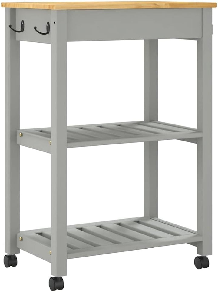 vidaXL Küchenwagen, Servierwagen mit viel Stauraum, Beistellwagen für Küche Wohnzimmer Badezimmer, T