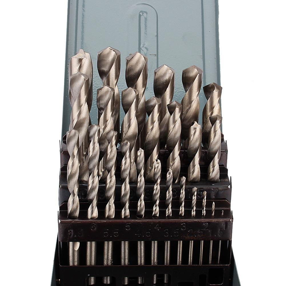 HSS Spiralbohrer Set,Hohe Qualität HSS Metall Bohrer Set Bohrer Werkzeug mit Box,1-13mm,25 Stücke