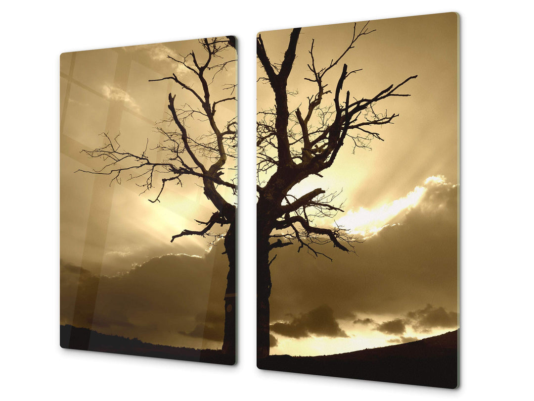 Küchenbrett aus Hartglas und Kochplattenabdeckung SINGLE mit 60 x 52 cm und DOUBLE - zwei Bretter mi