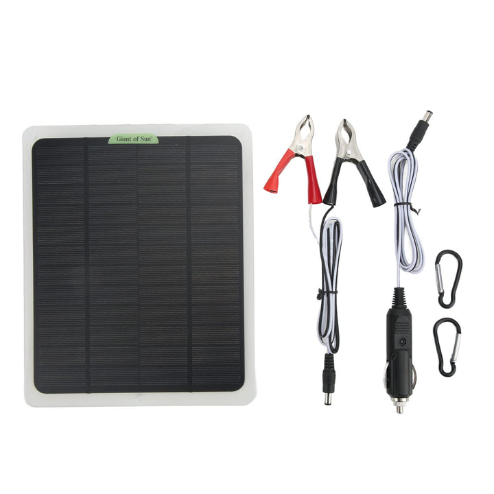 Solar-Ladegerät, 12 V Tragbares Solarpanel-Ladegerät-Kit 20 W Monokristalliner Dual-USB-Ausgang Batt