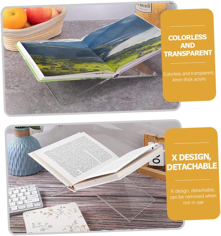 Acryl Buchhalter Acryl Open Book Display Stand Recipe Halter Reading Acryl Buchhalter für Offene Und