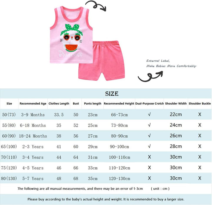 8er Packung Mädchen oder Babies Ärmelloses T-Shirt Weste Oberteile Shorts Hosen Outfits Kleidung Set