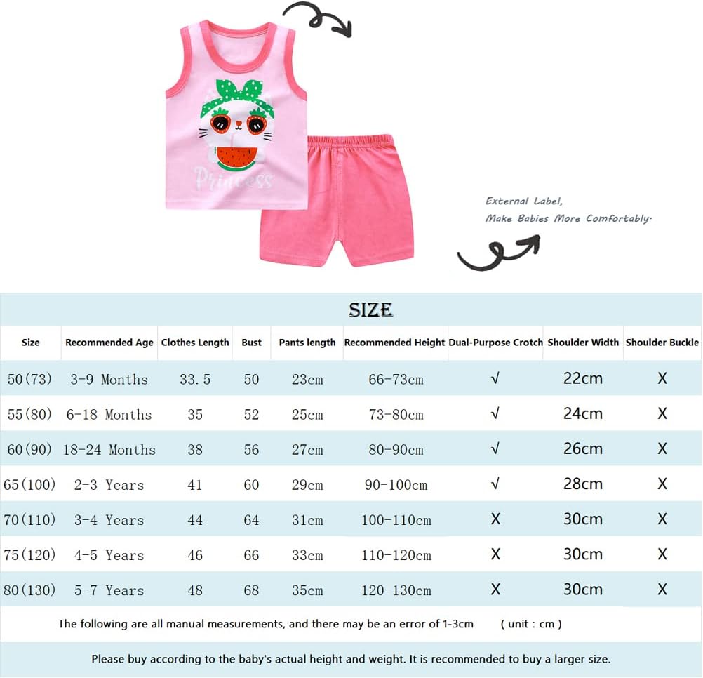 8er Packung Mädchen oder Babies Ärmelloses T-Shirt Weste Oberteile Shorts Hosen Outfits Kleidung Set