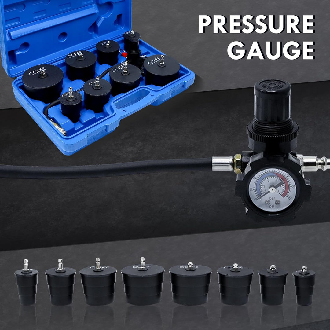 CCLIFE 9tlg Turbolader Ladeluft System Adapter Satz Ladeluftkühler Abdrücksatz Prüfwerkzeuge für