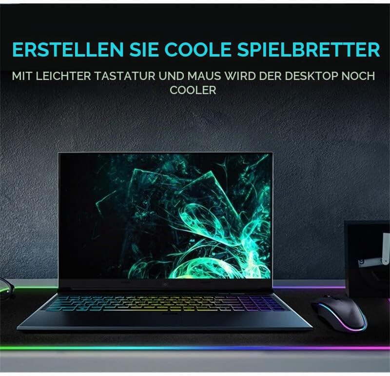 m MU Gaming Mauspad RGB, Mousepad 800x300mm, XXL Gaming Mousepad gross, 13 Beleuchtungs Modi 7 LED F