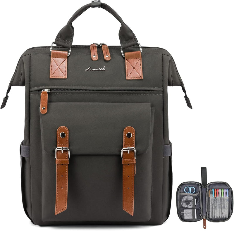 LOVEVOOK Laptop Rucksack Damen, Schulrucksack Mädchen Teenager 17 Zoll mit Datenkabel-Beutel & USB L