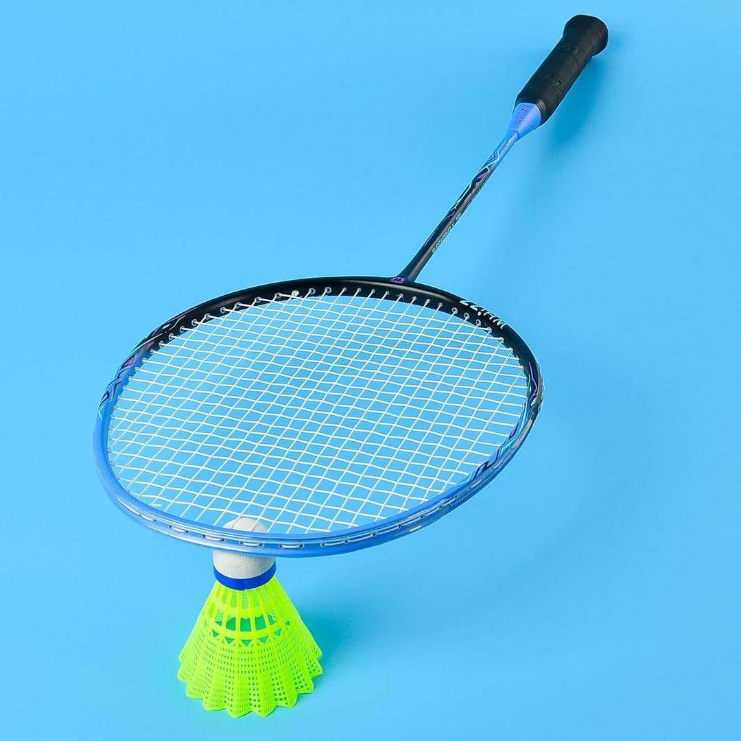 WHiZZ Carbon Badminton Schläger Set, Leichter Graphit Badmintonschläger Federball Set für Training,