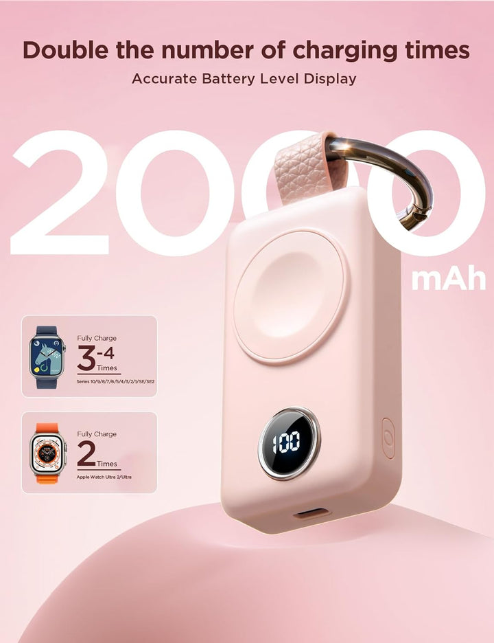 JOYROOM 2000 mAh Kabelloses Ladegerät für Apple Watch-Serie 10/9/8/7/6/5/SE/4/3/2/UItra 2/Ultra, Mag