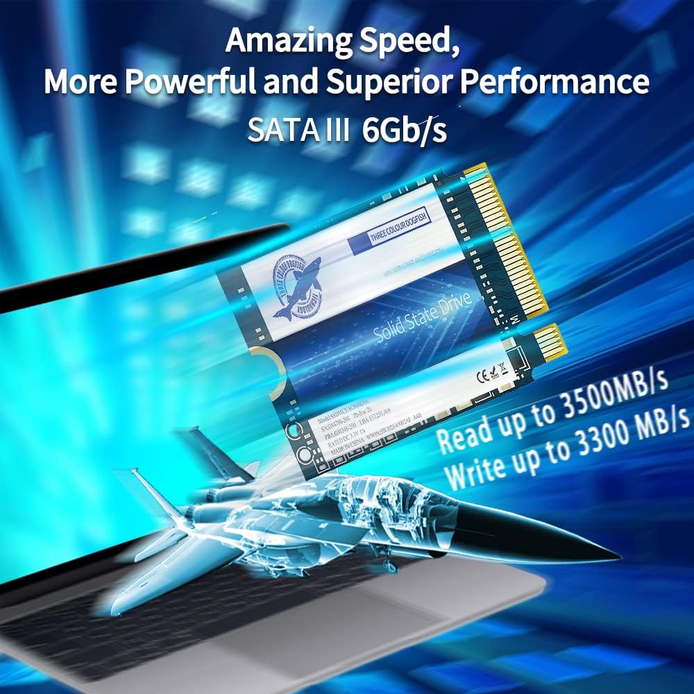 Dogfish SSD M.2 2230 NVMe PCIe 4.0 512GB 3D TLC NAND Gaming Internal Solid State Drive Kompatibel mi