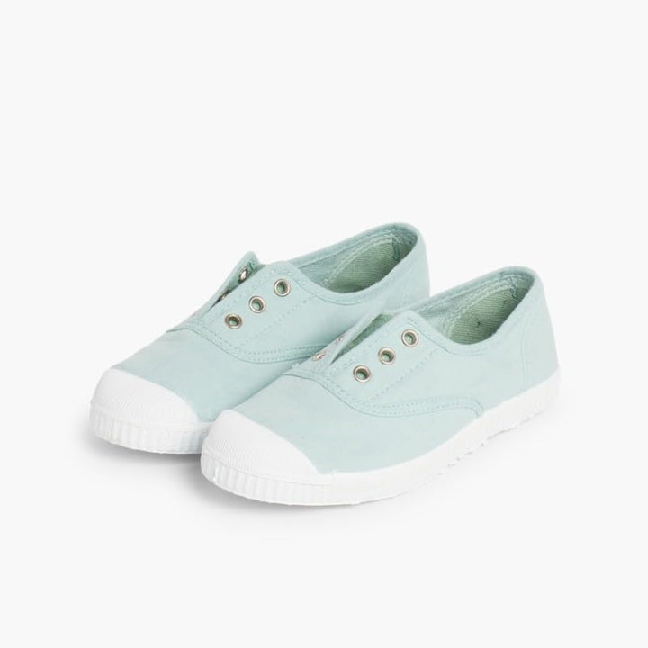 Pisamonas Leinwand-Sneakers Ohne Schnürsenkel Mit Gummispitze Aquamarin 21 EU, Aquamarin 21 EU