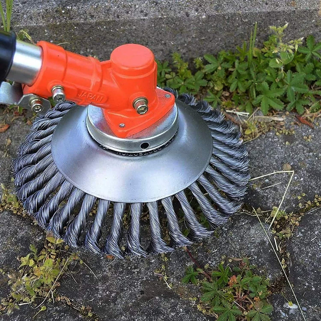 SWAWIS 2 Stück Unkrautbürste für Freischneider 200×25,4mm Wildkrautbürste Drahtbürste für Freischnei
