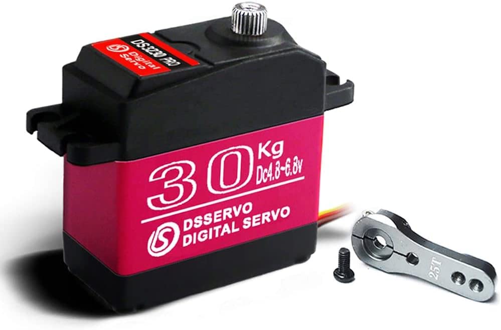 YUNIQUE DEUTSCHLAND Digitaler Servomotor DS3230 PRO 6V 30 kg mit 25 T Nocken für Roboterwagen Modell