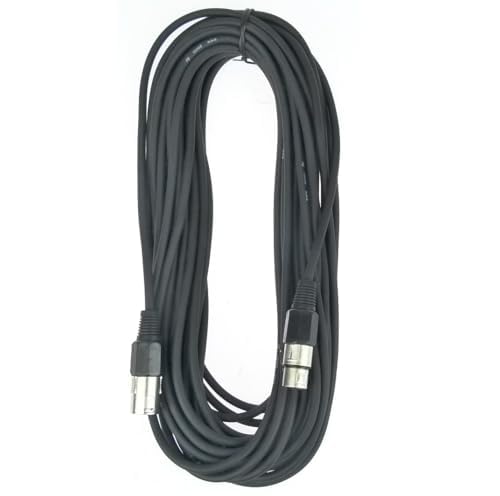 Paccs 2 Stück 15 m Mikrofonkabel Schwarz XLR Stecker male auf XLR Buchse female - Symmetrisch Audio
