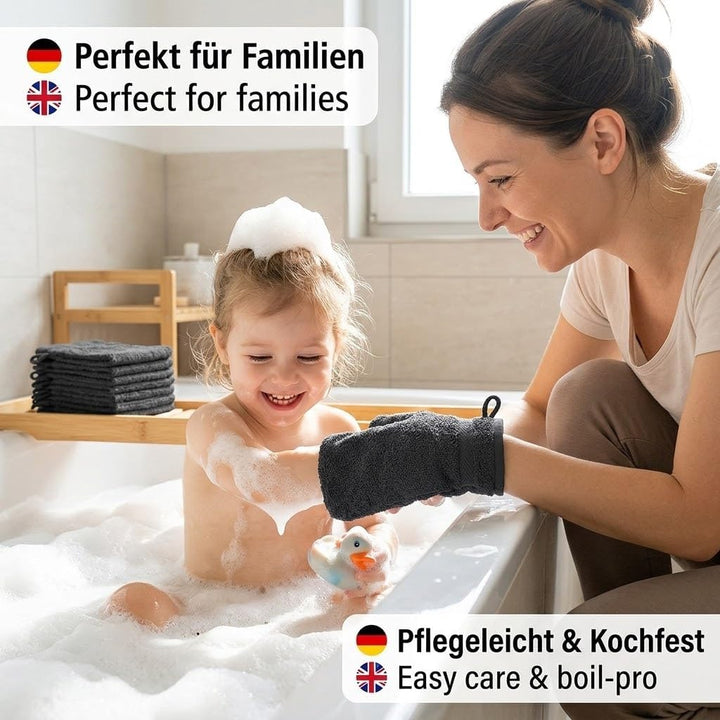 Betz 20 Stück Waschhandschuhe Waschlappen Premium Grösse 16x21 cm 100% Baumwolle Farbe Graphit, Grap