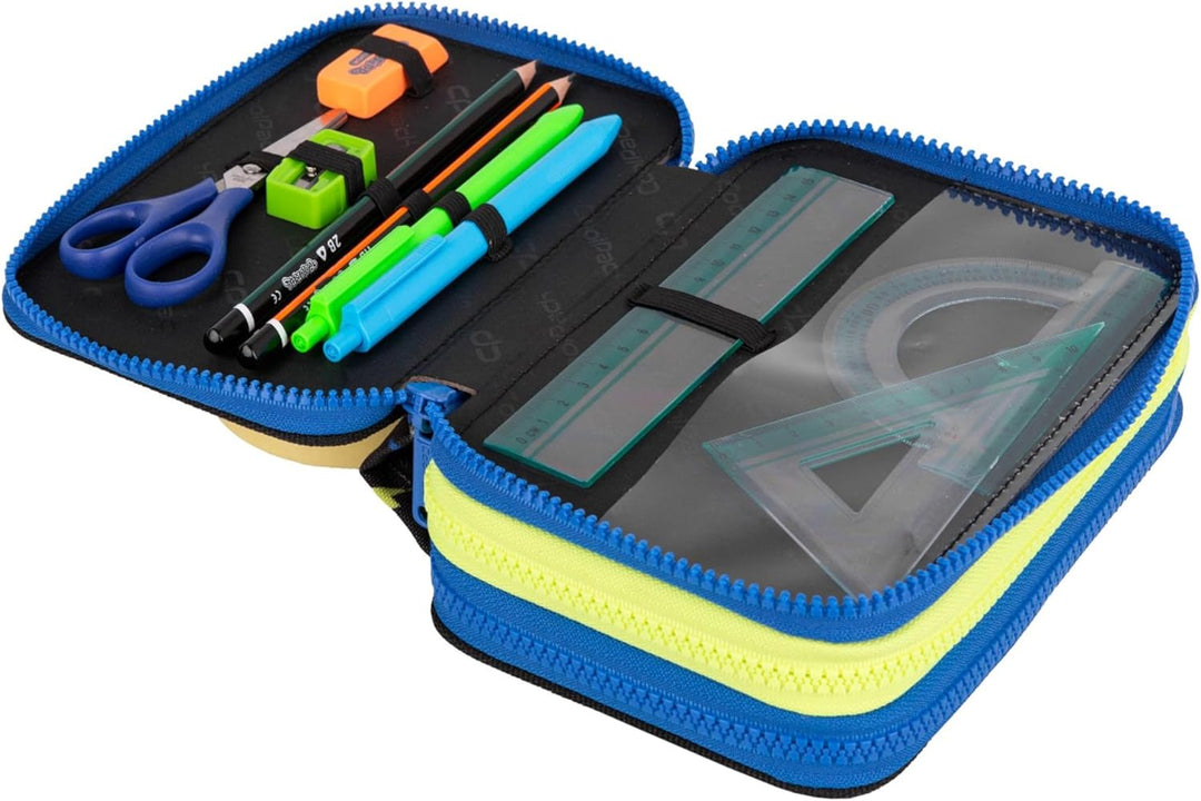Goldkids - Federmäppchen 3 Fächer - Mäppchen für Mädchen und Jungen - Federmappe 3-Fach Federtasche