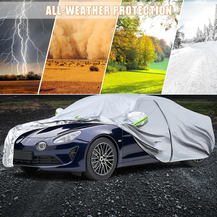 Autoabdeckung Passend für Alpine A110 2017-2025, wasserdichte Vollgarage Autoplane mit Reissverschlu
