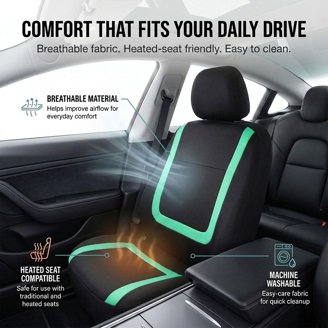 FH Group Autositzbezüge Mint Universal Fit Einzigartiges flaches Tuch für die meisten Autos, SUVs un