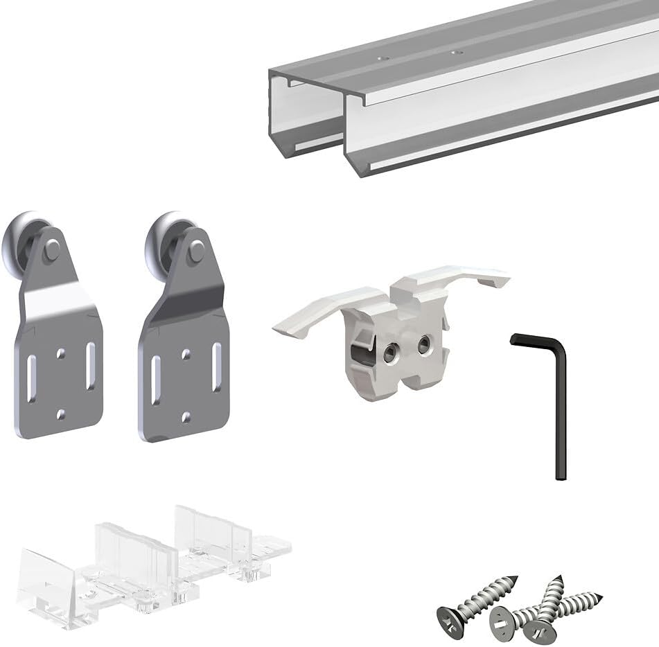 Schiebetürbeschlag SLID'UP 110, Laufschiene 150 cm, 2 Türen bis je 45 kg, für Schranktüren, Kleiders