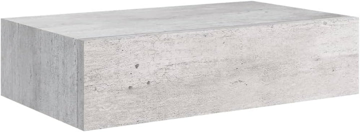 Schubladenregal 2 Pcs 40x23,5x10 cm MDF, Metall Betongrau Wandschrank Wandboard Mit Schublade Mit Sc