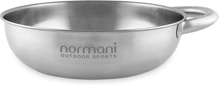 Camping Edelstahl Geschirrset 2X Besteckset + 2X Teller + 2X Tasse Silver mit Griff OneSize, Silver