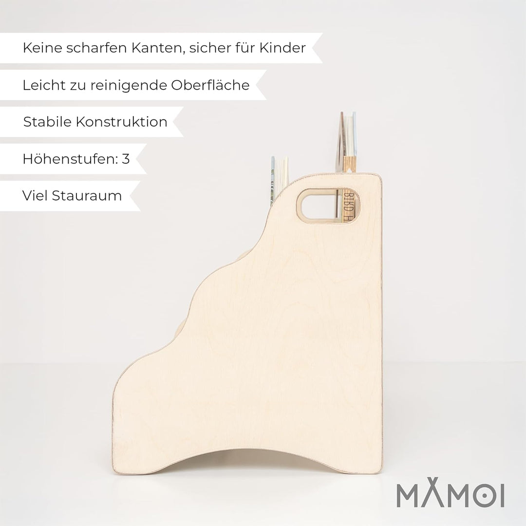 MAMOI® Personalisiertes Bücherregal, Bücherkiste fürs Zimmer, Bücherregal, Wandregal, Buchregal aus
