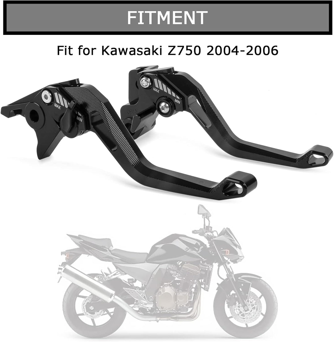 psler 5D Rautenbremskupplungshebel für Kawasaki Z750 (Not Z750S model) 2004-2006 (Schwarz) Schwarz K
