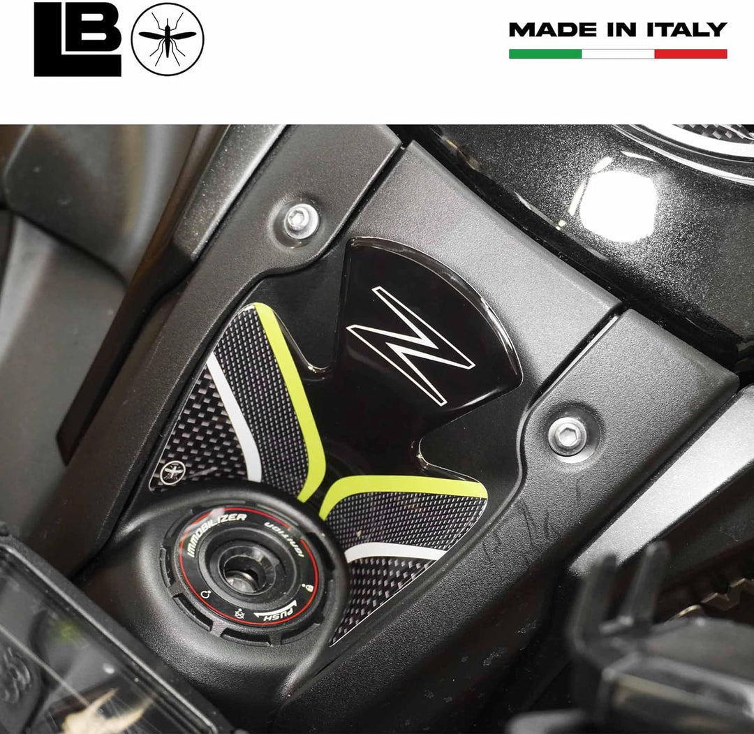 labelbike - 3D Gel Harz Aufkleber KIT Beschützer kompatibel mit Kawasaki Z900 Carbon Color mit graue