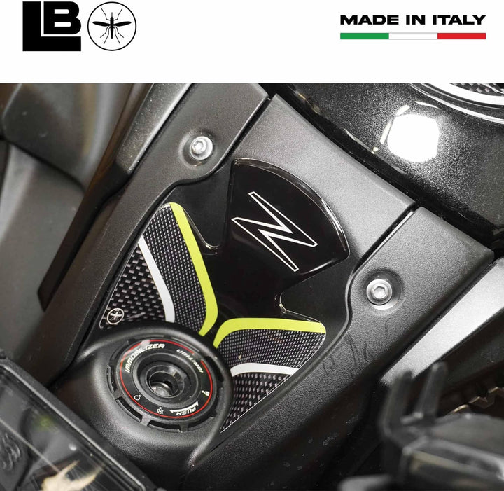 labelbike - 3D Gel Harz Aufkleber KIT Beschützer kompatibel mit Kawasaki Z900 Carbon Color mit graue