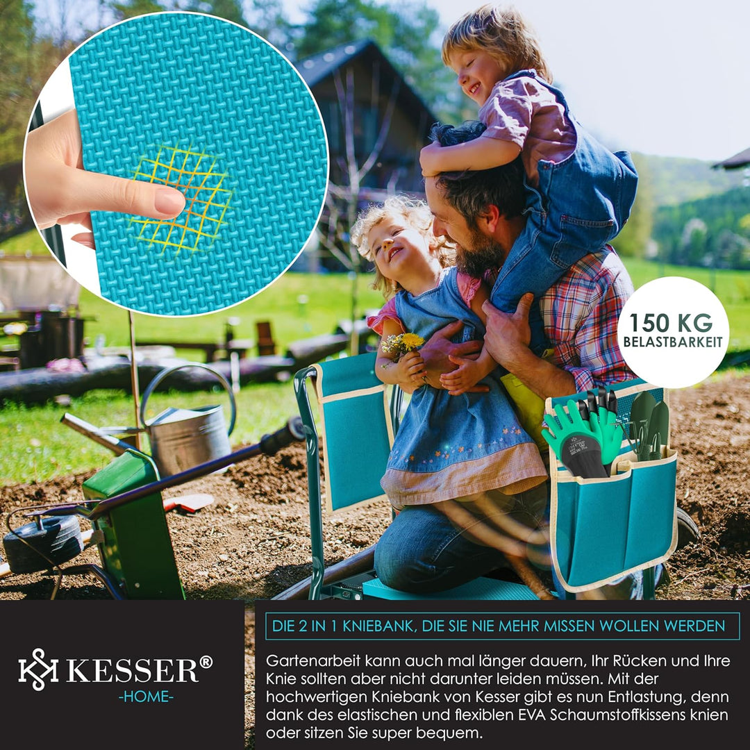 KESSER® 2 in 1 XXL Kniebank für Gartenarbeit Gepolstert Sitzunterlage Eva-Schaumkissen Gartenhocker