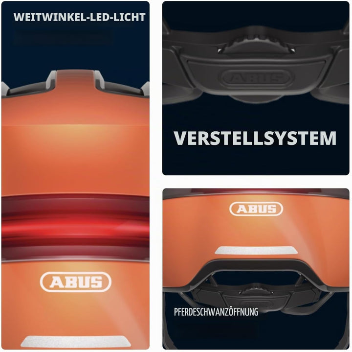 ABUS Urban Helm HUD-Y - mit magnetischem, aufladbarem LED-Rücklicht &amp; Magnetverschluss - cooler Fahr