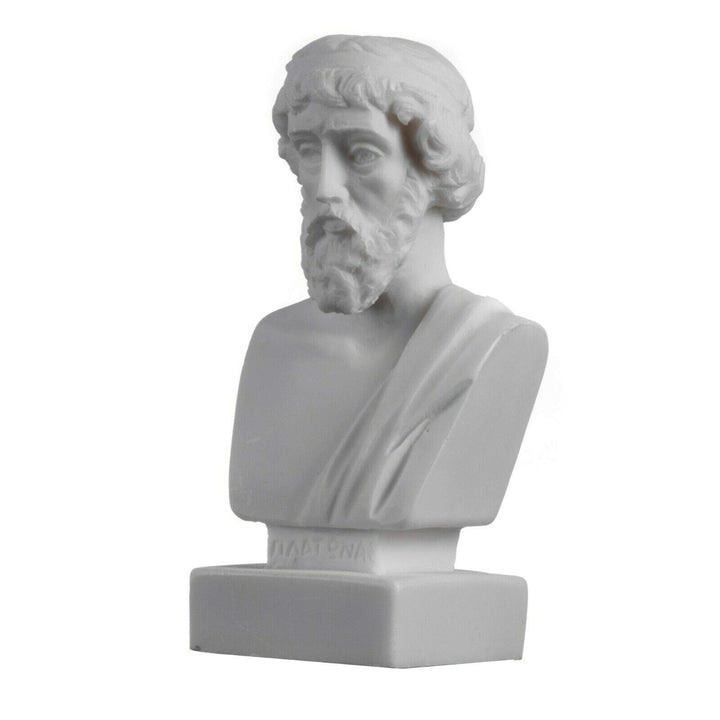 Plato Büste griechischer Philosophievater Statue Alabaster, handgefertigte Kopfskulptur