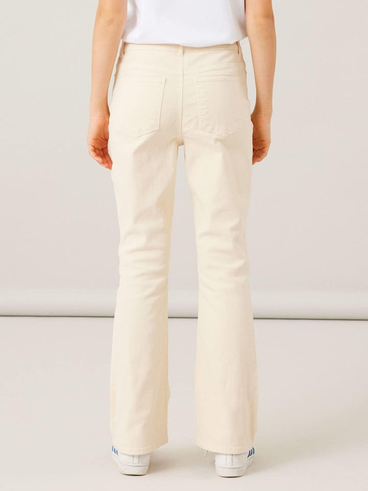 NAME IT Mädchen Nlftazza TWI Hw Bootcut Pant Noos Jeanshose, Oatmeal