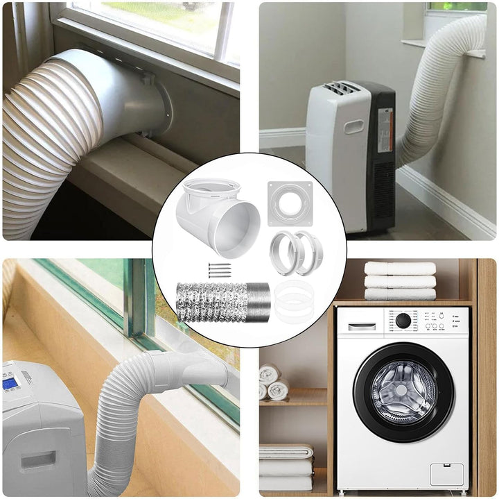 Dryer Vent, Indoor Drying Machine Vents Kit, 7 Inches Replacement Connector Plate & Multi Functional