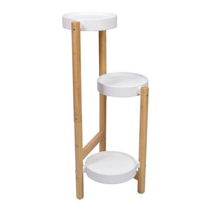 Blumenständer Bambus 3 Etagen Pflanzenregal 70cm hoch 20cm Ablagen