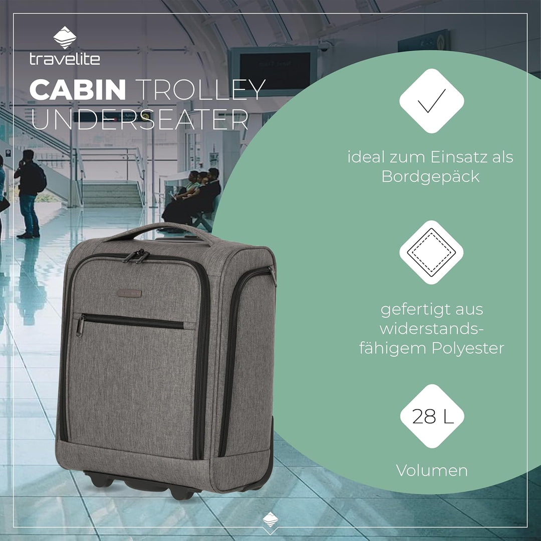 Travelite CABIN Bordtrolley (43 cm) Underseater mit 2 Rollen, Anthrazit
