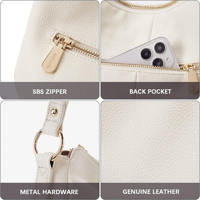 BOSTANTEN Damen Schultertasche, PU Leder Tasche Damen, Hobo Handtasche Mittelgrosse für Frauen Henke