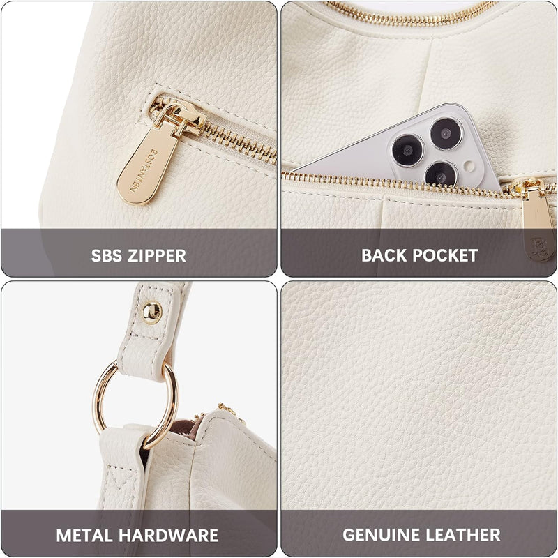 BOSTANTEN Damen Schultertasche, PU Leder Tasche Damen, Hobo Handtasche Mittelgrosse für Frauen Henke