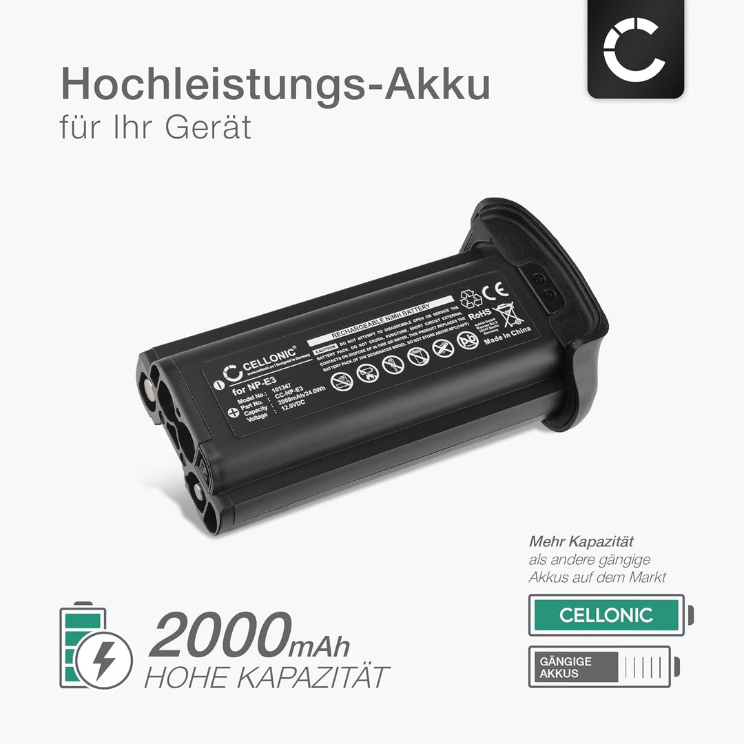 subtel® Kamera Ersatzakku NP-E3 für Canon EOS 1D EOS 1D Mark II EOS 1D Mark II N EOS, Ersatz Akku 20